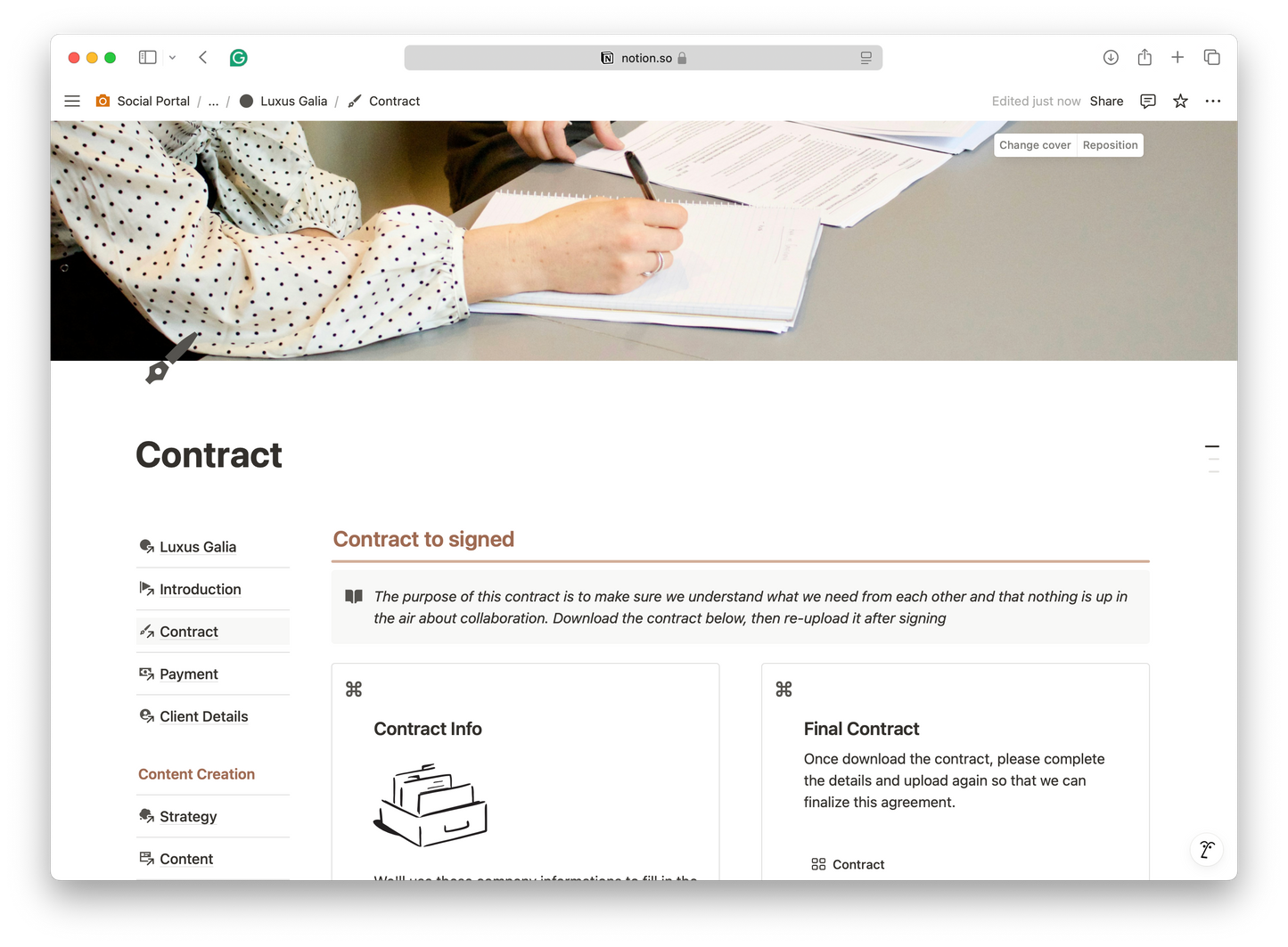 Social Media Manager - Client Portal - Notion Template