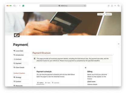 Social Media Manager - Client Portal - Notion Template